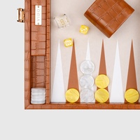 Ensemble de backgammon en cuir personnalisé de voyage, planche de backgammon de luxe crocodile backgammon dames