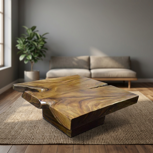 Modern Minimalist Solid Suar Wood Coffee <b>Table</b> Thick Leg Full Assembly Indoor/<b>Outdoor</b> Home Furniture Living Room Villa Set FLEGT - Product Image 2