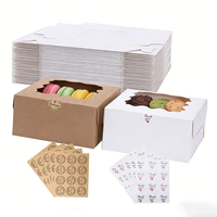 Boîtes à Dessert Roses avec Fenêtre en Gros, Emballage de Pâtisserie Multi-Tailles, Boîtes Cadeaux pour Éclairs, Gâteaux, Pâtisseries, pour Cafés et Pâtisseries