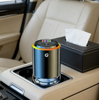 Diffuseur d'aromathérapie intelligent pour voiture en métal moderne avec lumière ciel étoilé tricolore et pulvérisateur de parfum d'ambiance au citron