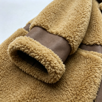 Manteau mi-mollet en peau de mouton pour femme, automne-hiver, camel, avec revers en cuir contrastant, double boutonnage, style décontracté, long blazer