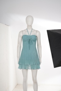 Robe mini plissée dos nu sans manches moulante froncée à la poitrine pour l'été, les fêtes et la plage - Product Image 6