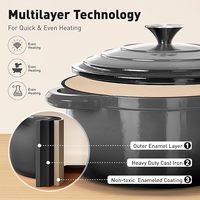 Batterie de cuisine Geling antiadhésive grise à induction, en fonte, 7 pièces, du fabricant chinois – Vente chaude