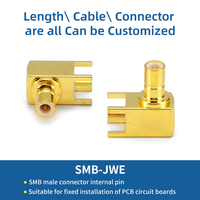 Conector Coaxial RF Macho SMB para GPS Automotriz, 4GHz, 50 Ohmios, Chapado en Oro, Tipo Snap-on, para Módulo Inalámbrico, Compatible con OEM, Personalizable