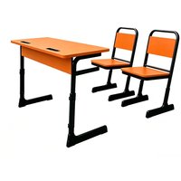 Ensemble bureau et chaise d'étudiant moderne PM-5192, mobilier scolaire réglable avec structure en aluminium