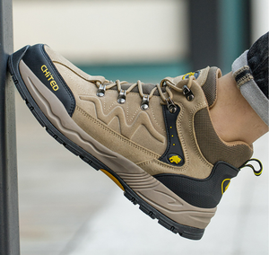 Botas de Seguridad DFS1126 de Cuero Vacuno Marrón con Gamuza, para Trabajo en Exteriores, Calzado de Protección Laboral - Product Image 6