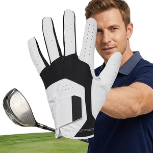 Gants de golf Ikhlas Sports pour hommes, nouveau style, en cuir de cabretta respirant de qualité supérieure, à doigts entiers, avec fermeture auto-agrippante, antidérapants - Product Image 1