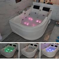 Baignoire à remous rectangulaire moderne en acrylique pour 2 personnes, avec 22 jets, chauffage à température constante, pour usage hôtelier de luxe