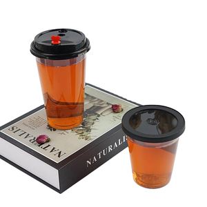 Étiquetage personnalisé en moulage in-situ, gobelets en PP épais de 90 mm de diamètre, transparents, à paroi simple, avec couvercles, impression sérigraphique pour café, milkshake - Product Image 1