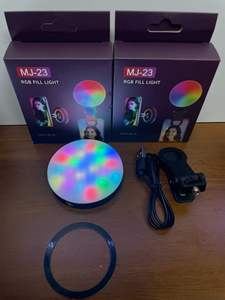 MJ-23 <span class=keywords><strong>MJ23</strong></span> Lampe de remplissage RGB, panneau lumineux, clip pour téléphone portable, lampe LED colorée, lampe de remplissage pour téléphone portable avec batterie - Product Image 1