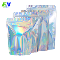 Sacs de mylar holographiques de 3.5g avec coffret en stock design anti-odeurs refermables pour emballage de bonbons à la fraise