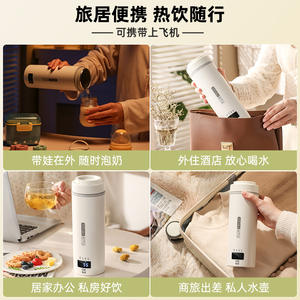 Bouilloire électrique portable 0,5 L, chauffe-eau miniature isolé pour voyage avec contrôle de la température, idéal pour les dortoirs - Product Image 5