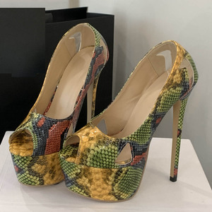 Tacones de Plataforma Ultra Altos de 16 cm para Mujer, Zapatos de Tacón Alto de Moda de Verano, Impermeables, para Pasarela y Escenario - Product Image 3