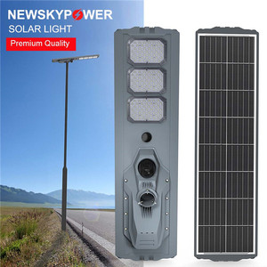 MJ กล้องวงจรปิดกลางแจ้งแบบบูรณาการ IP65 300W 110AH LED ไฟถนนพลังงานแสงอาทิตย์พร้อมการควบคุม<span class=keywords><strong>แอ</strong></span>พพลิเคชั่น4G 24ชั่วโมงสำหรับสนาม - Product Image 3