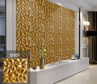 Harga Pabrik Wallpaper PVC Ramah Lingkungan Mudah Dipasang Desain Berlian Emas Panel Dinding Interior PVC Papan 3D