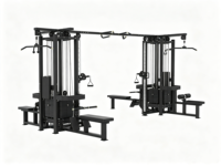 FEIFANHONGYU Machine de musculation multifonction 8 stations avec Lat Pulldown, Rame assise, Crossover par câble et Poulie réglable