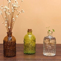 Bouteille diffuseur d'aromathérapie en verre rétro de luxe vide 250 ml avec bouchon en liège, sérigraphie, logo personnalisé pour huile à ongles