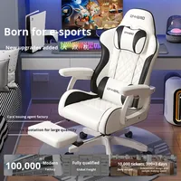 Chaise de jeu ergonomique à dossier haut réglable en cuir avec pivot à 360 degrés, vente en gros en marque blanche