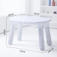 Directe de l'usine Ensemble de chaises de table confettis en plastique écologique Mignon mobilier de chambre à coucher design moderne pliable pour enfants Chaud