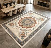 Luxuriöser Teppich im nordischen Stil, hochwertig, maschinell gefertigt, rutschfest, für das Wohnzimmer, mit geometrischem Muster, bedruckter Bodenteppich