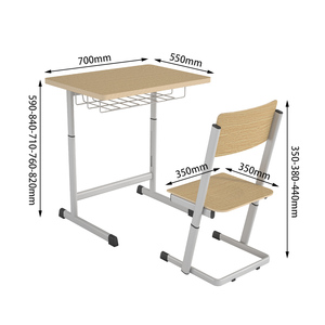 Muebles de Aula de Alta Calidad, Juego de Escritorio y Silla Individual Ajustable de Madera Contrachapada Resistente para Escuela Primaria/<span class=keywords><strong>Centro</strong></span> de Capacitación - Product Image 4