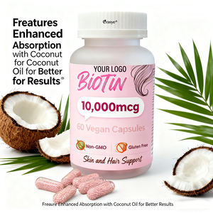 Capsule personalizzate di biotina OEM/ODM 10000mcg con olio di cocco biologico-biotina (vitamina B7) per la salute delle unghie di pelle e capelli - Product Image 5