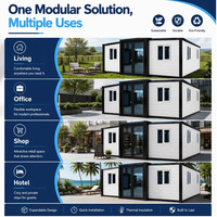 Maison conteneur modulaire pliable préfabriquée, kit de maison préfabriquée portable, maison conteneur extensible préfabriquée de 20 pieds, 30 pieds, 40 pieds