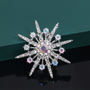 Factory Direct Kristall Strass <span class=keywords><strong>Starburst</strong></span> Brosche Stifte für Geschenke Partys Hochzeiten Engagements Legierung Haupt beschichtung für Kinder - Product Image 2
