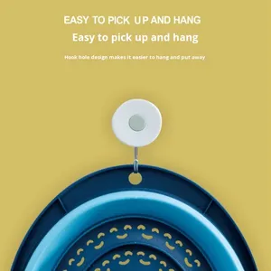 Passoire télescopique en plastique de qualité alimentaire, grand bac à laver les fruits, multifonctionnel, pliable, suspendable, portable, pour le rangement - Product Image 2