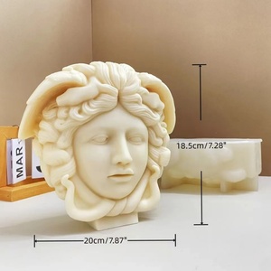 Wholesale Huge Medusa Candle Mold Silicone Mold Greek Mythology Scented Candle Plaster <b>Soap</b> Mold Resin - Product Image 6