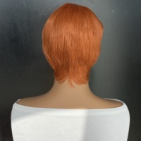 # Perruques courtes de style pixie, lisses, en cheveux humains Remy, fabriquées à la machine, 350 fils