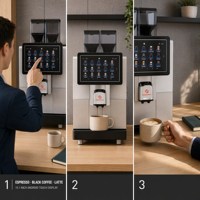 Mesin Kopi Otomatis Autotronix S900 Bean to Cup 500 Cangkir Per Hari Rendah Kebisingan Ideal untuk Kantor Layanan Mandiri