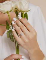 Vente à la mode 1CT/2CT D couleur VVS1 925 argent Sterling plaqué or Rose coupe ronde Moissanite anneaux pour fille