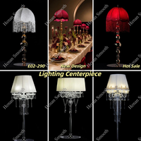Lampe de table en métal doré de luxe, nouveau design SMS, décoration de style moderne, centre de table blanc pour mariage avec abat-jour