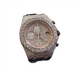 Reloj de Lujo de Moda de Calidad Estándar, Unisex, de Acero Inoxidable, Colección con Diamantes Moissanite de Claridad VVS, Movimiento de Cuarzo, Cristal 10 - Product Image 1