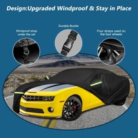 Housse de voiture complète d'extérieur pour Chevrolet Camaro 2010-2023, fermeture éclair, coupe-vent, résistante, imperméable, protection contre toutes les intempéries, noire