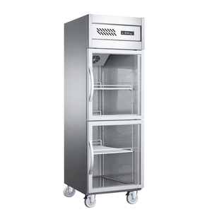 Réfrigérateur commercial Nuelead NE-805 à double porte vitrée, refroidissement par air, 450L, avec roulettes - Product Image 1