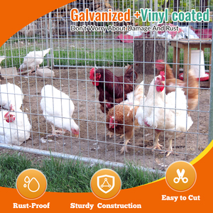 12 مقياس لفة شبكية مربعة قفص الدواجن أرنب قفص حديقة سياج الحيوان - Product Image 3