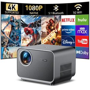 VGKE NET FLIX 1080p Mini lámpara LED Android 9 Proyector Wifi6 BT5.0 Cine en casa con LCD <span class=keywords><strong>450</strong></span> Ansi <span class=keywords><strong>LM</strong></span> 1080p Mini proyector de cine - Product Image 6