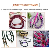 Laisse personnalisée d'escalade en montagne de couleurs multiples pour l'entraînement Laisse pour chien ronde en nylon faite à la main avec nœuds et accessoires en métal