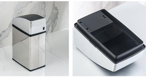 Cestino per Rifiuti con Sensore in Acciaio Inox da 3L, Contenitore Automatico Elettronico Rettangolare con Coperchio a Batteria per <span class=keywords><strong>Bagno</strong></span> - Product Image 4