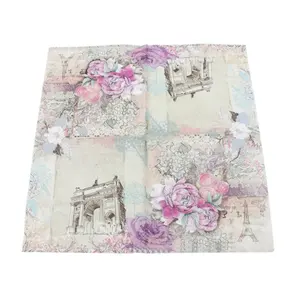 33cmx33cm 20pcs per pack Rose Paper Napkin Flower Festive & Party Tissue Napkins Decoupage