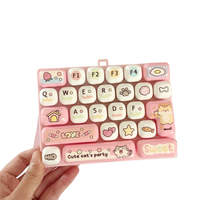 New Design Cute 26 Key Stress Mechanical Keyboard Relief Toy Press Keychain for Child Schoolbag Pendant