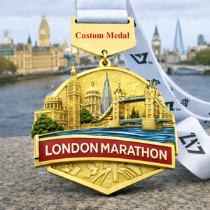 Medaglia Premio Personalizzata all'Ingrosso in Lega di Zinco di Alta Qualità per Maratona di Berlino 42,195 Chilometri - Product Image 2