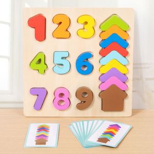 Preschoolers Rainbow Colorful Wood <b>Puzzle</b> Numbers Colors Shapes Learning Matching Game for Toddlers - Product Image 2