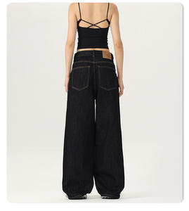 XMAMLON Heren Klassieke Donkerblauwe Raw Selvedge Denim Jeans op Maat, 100% Katoen, Winterwijde Pijpen, Gewassen Techniek - Product Image 4