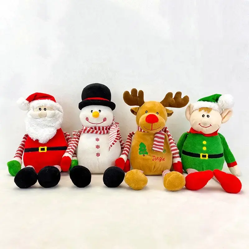 Großhandel Weihnachten Plüschtiere Gefüllte Weihnachts mann Rentier puppe Schneemann Elf Weihnachts geschenk puppe