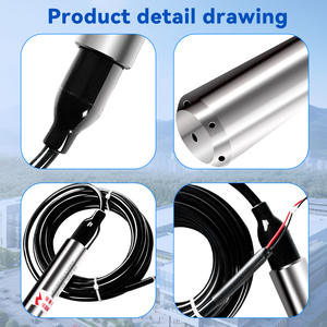 جهاز استشعار مستوى الماء بالضغط الهيدروستاتيكي القابل للغمر في الخزان، مستشعر مستوى الديزل والسوائل، <span class=keywords><strong>4</strong></span>-20 مللي أمبير، 0-10 فولت، RS485، معدني، ضمان لمدة سنة واحدة - Product Image 3