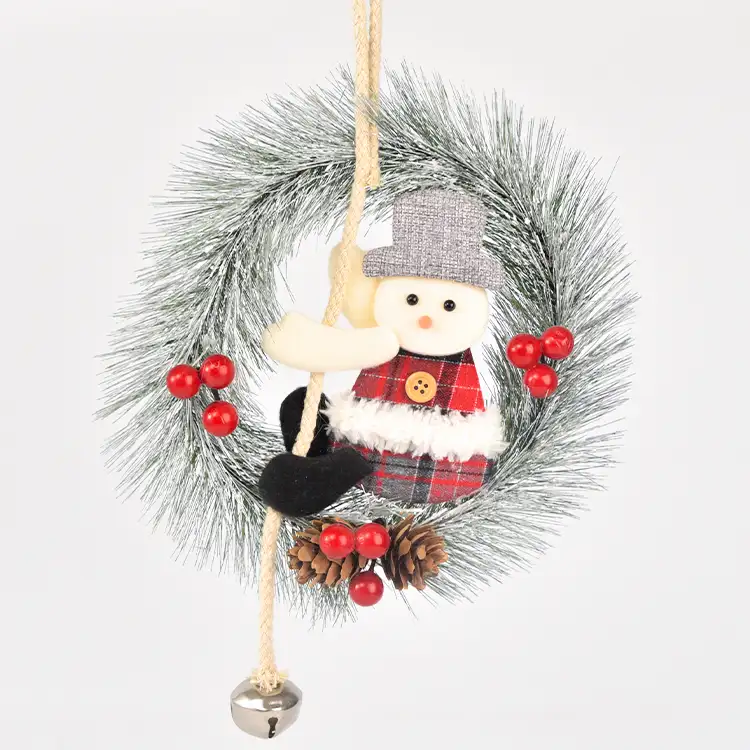 Guirlanda artificial do papai noel, boneco de neve, decoração de festa, pingente de natal