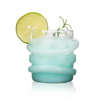 Verre à spirale créatif en verre transparent avec design ondulé pour cocktails, thés aux fruits, boissons froides, café – Prêt à offrir